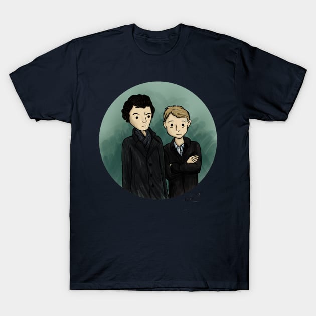 Sherlock & Watson T-Shirt by LunarFox